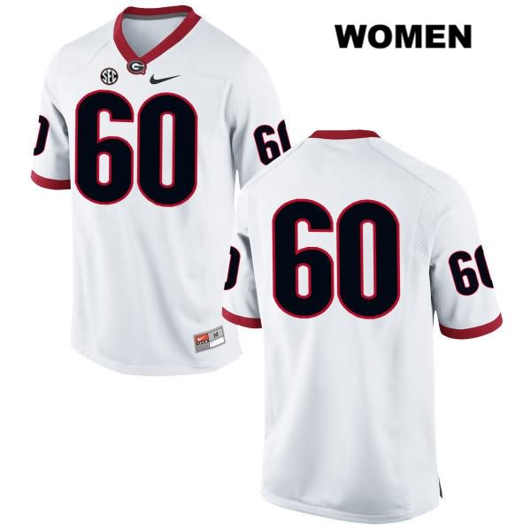 Georgia Bulldogs Women's Allen Williams #60 NCAA No Name Authentic White Nike Stitched College Football Jersey CYQ5456ZX